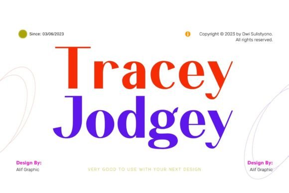 Tracey Jodgey: A Modern Sans Serif Font for Branding Projects